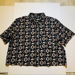 Forever 21 Cropped Paterned Button Up